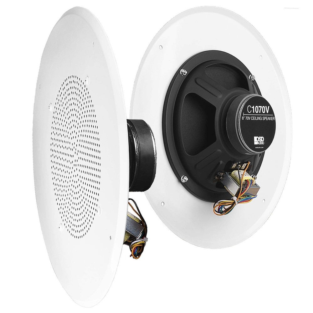 OSD Audio 8″ Commercial 70V Ceiling Speakers White Single C1070