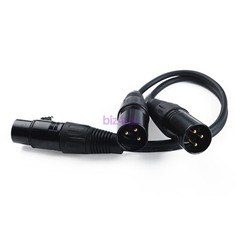 4Pcs 3-Pin XLR 1 Female Plug to Dual 2 Male Splitter Mic DJ Cable Adaptor Black