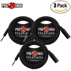 3-PACK Pig Hog PX-TMXM05 5FT TRS Male to XLR Male Balanced Cable