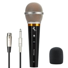 Handheld Dynamic Microphone for Karaoke Singing, Wired XLR Microphone with On…