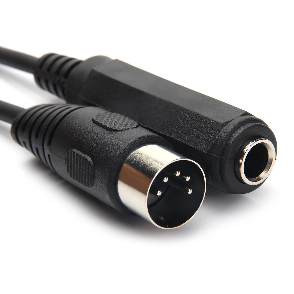 6.35mm Female 1/4″ TRS to DIN 5 Pin MIDI Cable Adapter for Speaker, Amplifier, M