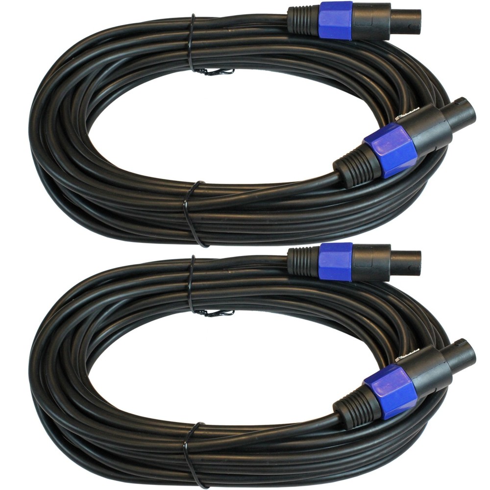 2X 50ft foot Speakon compatible connector amp to speaker Cable Cord 14GA PA PAIR
