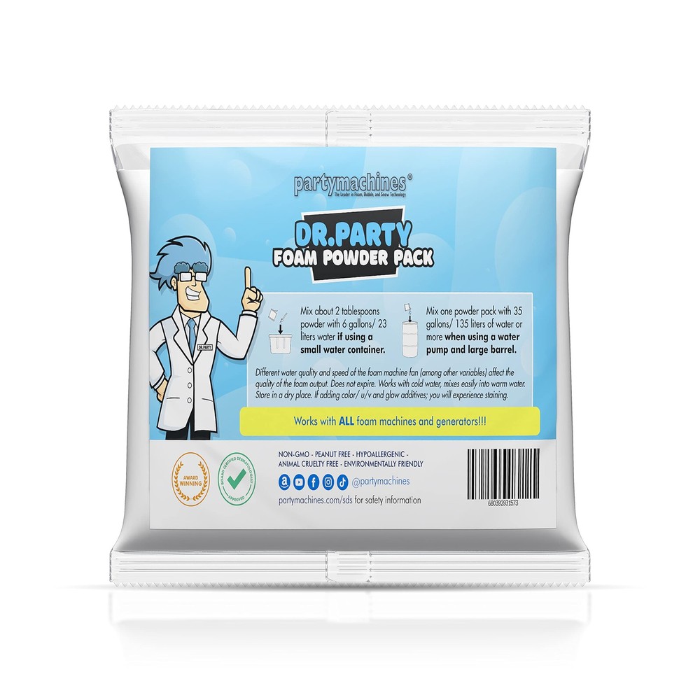 Smaller Foam Powder Pack for Backyard Party Makers Small, White
