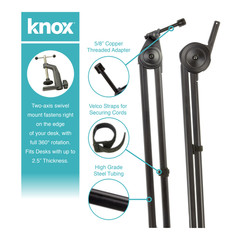 Samson Q9U XLR/USB Dynamic Broadcast Microphone with Desktop Boom Arm Stand