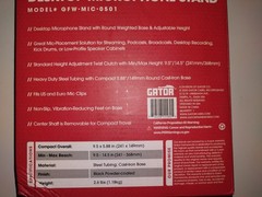 Gator Frameworks Desktop Microphone Stand – Round Weighted Base Adjustable, NEW