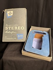 Vintage D77 Telefunken Stereo Microphone with Box and Stand-Parts Only