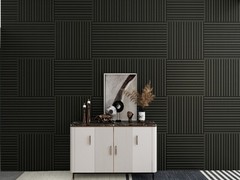 Matte Black Acoustic Panels 3D Groove Sound Absorbing Boards for Walls Ceilings