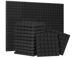 24 Pack-12 x 12 x 2 Inches Pyramid Designed Acoustic Foam Panels, Sound Proof Fo
