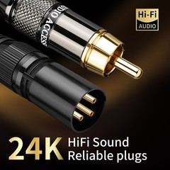Audiophile 6.56ft HiFi Audio Cable–RCA to XLR ,2Pack,4N OFC Core,Gold-Plated …