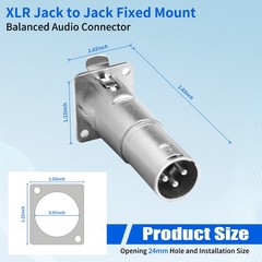 5/10* D Type XLR Female Panel Mount to Male Connector Solderless Connectors
