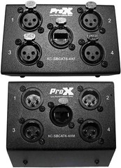 ProX 4 Channel CAT6 XLR Male Snake Box + 4 Channel XLR Female CAT6 box