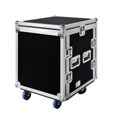 Proreck 12U Rack Case With Slant Mixer Top, 20“ Depth, Plywood, Side table DJ
