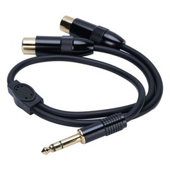 Dual XLR Female To 1/4 Inch 6.35mm Male Stereo Y Splitter Cable 1.6FT PVC D WPMU