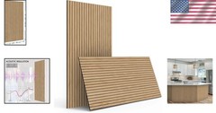 4-Piece Wood Slat Wall Panel for Interior Wall Decor Noise Cancelling 47.2″ x…