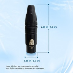 10x XLR 3Pin Male & Female Audio Cable Connector Microphone Plug Black