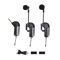 Dual UHF Wireless Accordion Microphone 360 Degree Instrument Pick Up Mic Supply