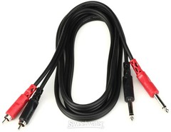 Hosa CPR-202 Stereo Interconnect Cable – Dual 1/4″ TS Male to Dual RCA Male –