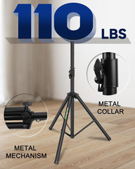 Set of 2 Universal Tripod Speaker Stands Metal Heavy Duty DJ PA Tripod Speaker S