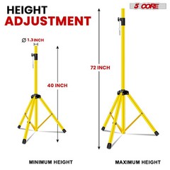 5Core Speaker Stand Tripod Tall Adjustable 72 Inch DJ Studio Monitor Stands Pole