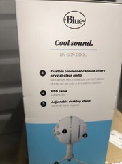 🔥LOGITECH WHITE BLUE SNOWBALL ICE PLUG AND PLAY USB MICROPHONE
