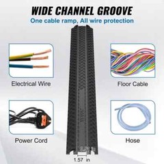 VEVOR 39″x5″ Raceway Cord Cover Ramp 2000 lbs Load Cable Protector Ramp (2-Pack)