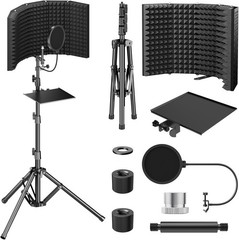 Foldable Isolation Shield for Recording & Podcasts