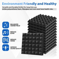 12-96 Pack Acoustic Panels Sound Absorbing Noise Proofing Studio Foam Wall Tiles