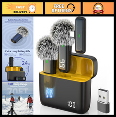 Wireless USB Microphone for PC, Laptop, iPhone, Android – Noise Cancelling Laval