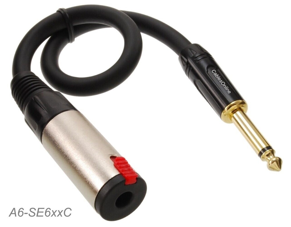 1/4″ Premium Mono TS Male to Locking Female Speaker Audio Extension