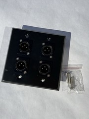 Seismic Audio Stainless Steel Wall Plate – 2 Gang with 4 XLR Male Connectors