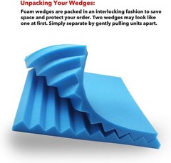 24Pack 12″X12″X1″ Acoustic Foam Panel Wedge Studio Soundproofing Wall Tiles Blue