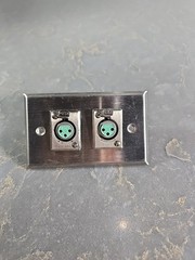 Switchcraft Gang XLR Wall Plate pre-loaded W/ 2 circular 3-Pin XLR male connect