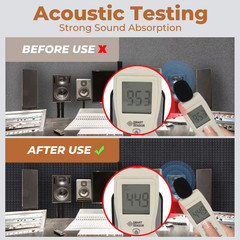 12 In. X 12 In. X 2 In. Black Sound Proof Foam, High Density and Fire Resistant,