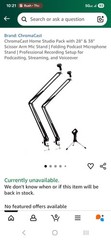 ChromaCast. Studio Pack Scissor Arm Microphone Stands 28″+38″