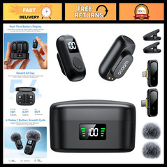 Wireless Mini Lavalier Microphone for iPhone & Android – Noise Reduction Lapel M