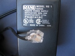 Genuine/Original RANE RS 1 Power Supply AC Adapter part number 02544-18VCT-0.75A