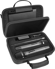 Large Wireless Microphone Case for 2 Handheld Mics and Receiver, Hard