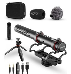 Movo X1 Supercardioid Shotgun Microphone – For DSLR, Smartphones, and Computers