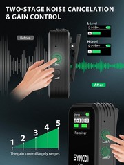 SYNCO Wireless Lavalier Microphone, G2(A2) 2.4G Dual Transmitter 48KHz 24Bit …