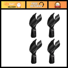 Wireless Microphone Clip Clamp Holder for Shure Handheld Transmitters – 4 Pack