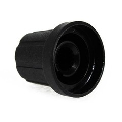 Black Knob with Cap (with Indicator Line) for Rane HC-6, MP-24, PE-15, SM-26