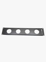 2U Space 12ga Heavy Rack Panel w/ 4 HUBBELL Flanged Twist Receptacle or Inlet