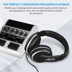 JOYO Wired Over Ear Studio Monitor Headphones Noise Isolation 1/4 to 3.5mm Jack