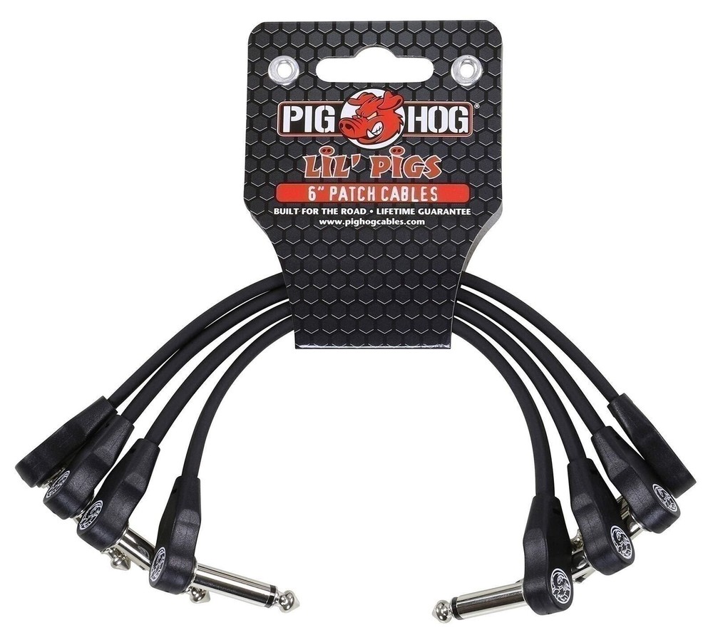 Pig Hog PHLSK6BK Lil‘ Pigs Low Profile Right-Angle 1/4″ Black .. -OPEN BOX