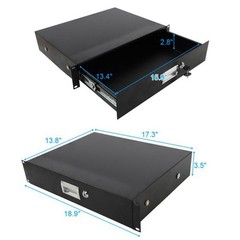 19″ Rack Mount 2U Locking Drawer Pro Audio DJ Server Rack Lock Storage Cabinet