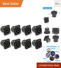 4 Pole Speakon Panel Mount Socket Connector,4 Pin Audio Speakon Female Round …