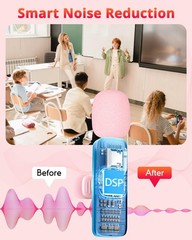 KoXeetech Pink Mini Wireless Microphone for iPhone & Android, mini, pink