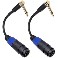 12AWG Right Angle 1/4 TS Male to Speakon Female Speaker Adapter Cable