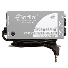 Radial SB-5Laptop StageBug SB-5 Compact Stereo DI Direct Box for Tablet Laptop