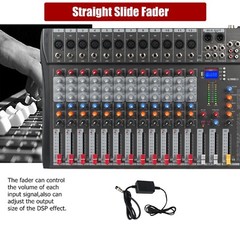 Pro Power Mixer 12 Channel Audio Mixing Console 16 DSP w/USB 110-220V Bluetooth